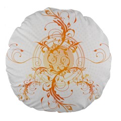 Orange Swirls Large 18  Premium Flano Round Cushions