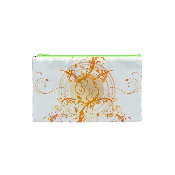 Orange Swirls Cosmetic Bag (XS)