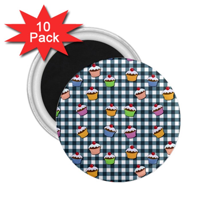 Cupcakes plaid pattern 2.25  Magnets (10 pack) 