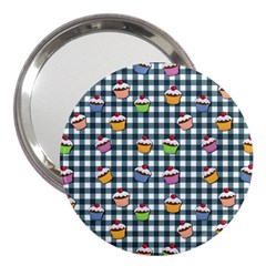 Cupcakes Plaid Pattern 3  Handbag Mirrors by Valentinaart