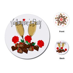 Valentine s Day Romantic Design Playing Cards (round)  by Valentinaart