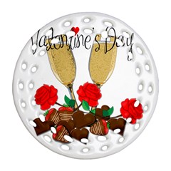 Valentine s Day Romantic Design Round Filigree Ornament (two Sides) by Valentinaart