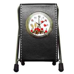 Romance In Paris Pen Holder Desk Clocks by Valentinaart