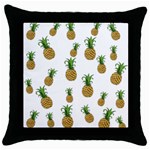 Pineapples pattern Throw Pillow Case (Black) Front