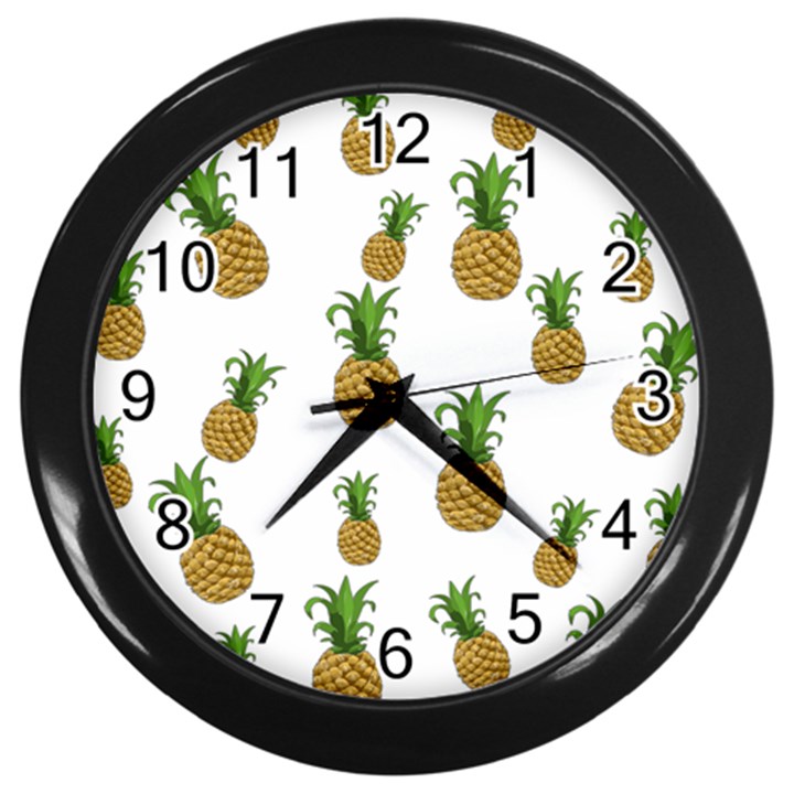 Pineapples pattern Wall Clocks (Black)