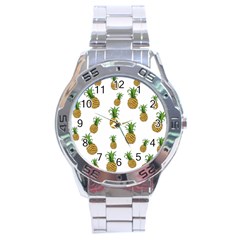 Pineapples Pattern Stainless Steel Analogue Watch by Valentinaart