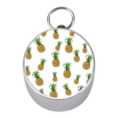 Pineapples Pattern Mini Silver Compasses by Valentinaart