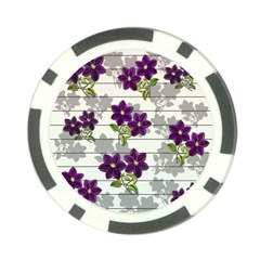 Purple Vintage Flowers Poker Chip Card Guard by Valentinaart