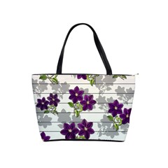 Purple Vintage Flowers Shoulder Handbags