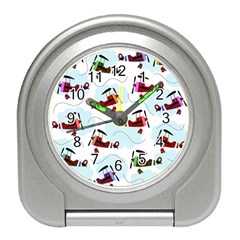 Airplanes Pattern Travel Alarm Clocks by Valentinaart