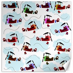 Airplanes Pattern Canvas 20  X 20   by Valentinaart