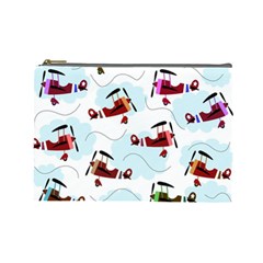 Airplanes Pattern Cosmetic Bag (large)  by Valentinaart