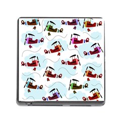 Airplanes Pattern Memory Card Reader (square) by Valentinaart