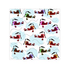 Airplanes Pattern Small Satin Scarf (square) by Valentinaart