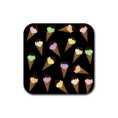 Ice Cream Cute Pattern Rubber Square Coaster (4 Pack)  by Valentinaart