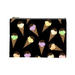 Ice Cream Cute Pattern Cosmetic Bag (large)  by Valentinaart