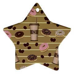 Coffee And Donuts  Ornament (star) by Valentinaart