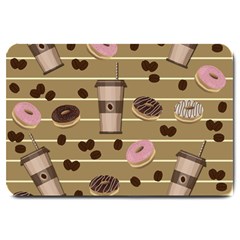 Coffee And Donuts  Large Doormat  by Valentinaart