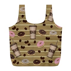 Coffee And Donuts  Full Print Recycle Bags (l)  by Valentinaart
