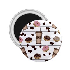 Donuts And Coffee Pattern 2 25  Magnets by Valentinaart