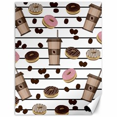 Donuts And Coffee Pattern Canvas 12  X 16   by Valentinaart