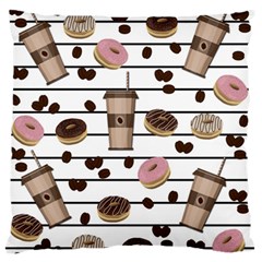 Donuts And Coffee Pattern Standard Flano Cushion Case (one Side) by Valentinaart