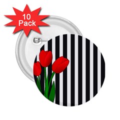 Tulips 2 25  Buttons (10 Pack)  by Valentinaart