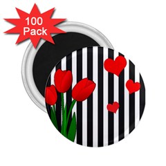 Tulips 2 25  Magnets (100 Pack) 