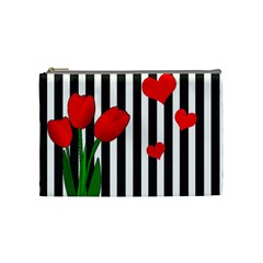 Tulips Cosmetic Bag (medium)  by Valentinaart