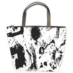 Pattern Color Painting Dab Black Bucket Bags