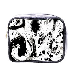 Pattern Color Painting Dab Black Mini Toiletries Bags by Nexatart