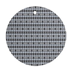 Pattern Grid Squares Texture Round Ornament (two Sides)