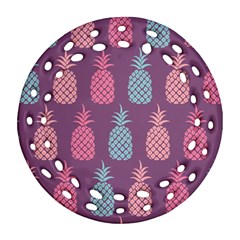 Pineapple Pattern  Round Filigree Ornament (two Sides) by Nexatart