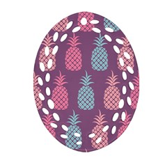 Pineapple Pattern  Ornament (oval Filigree) by Nexatart