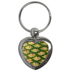 Pineapple Pattern Key Chains (heart)  by Nexatart