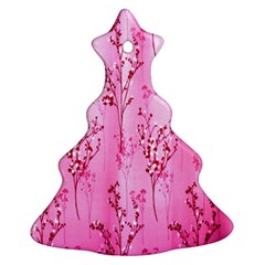 Pink Curtains Background Christmas Tree Ornament (Two Sides)