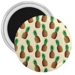 Pineapple Wallpaper Pattern 3  Magnets by Nexatart