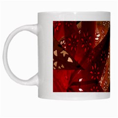 Poinsettia Red Blue White White Mugs