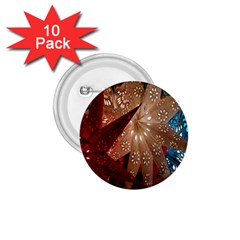 Poinsettia Red Blue White 1.75  Buttons (10 pack)