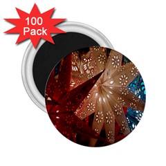 Poinsettia Red Blue White 2.25  Magnets (100 pack) 