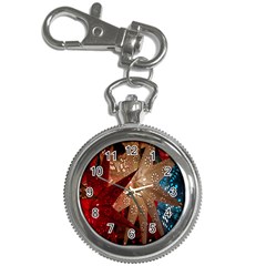 Poinsettia Red Blue White Key Chain Watches