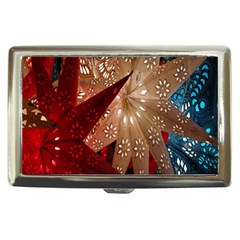 Poinsettia Red Blue White Cigarette Money Cases