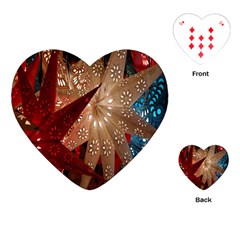 Poinsettia Red Blue White Playing Cards (Heart) 