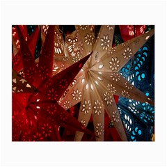 Poinsettia Red Blue White Small Glasses Cloth (2-Side)