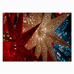 Poinsettia Red Blue White Large Glasses Cloth