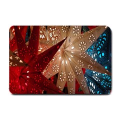 Poinsettia Red Blue White Small Doormat 