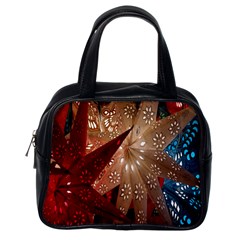 Poinsettia Red Blue White Classic Handbags (One Side)