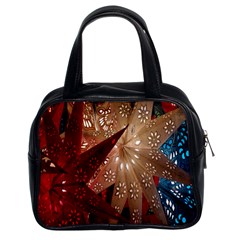 Poinsettia Red Blue White Classic Handbags (2 Sides)