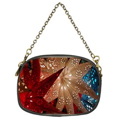 Poinsettia Red Blue White Chain Purses (One Side) 