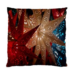 Poinsettia Red Blue White Standard Cushion Case (Two Sides)
